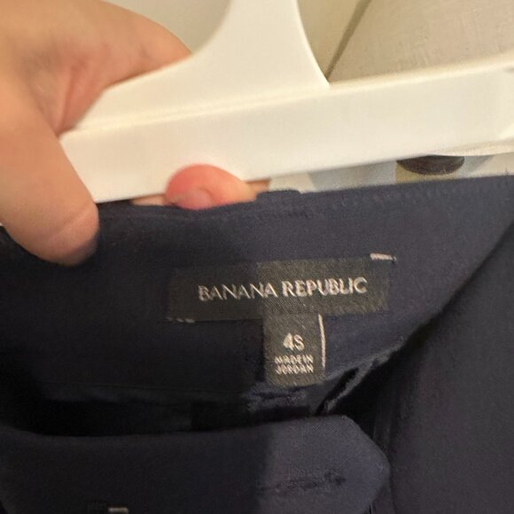 Banana Republic High-Rise Tapered Italian Wool Ankle Pant in NAVY - Picture 3 of 6